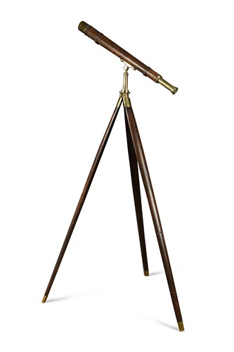 Lot 376 - A 19th century mahogany and brass and leather field telescope by Cary, 181 Strand, London