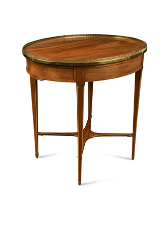 Lot 462 - A 19th century Continental oval mahogany and brass mounted centre table