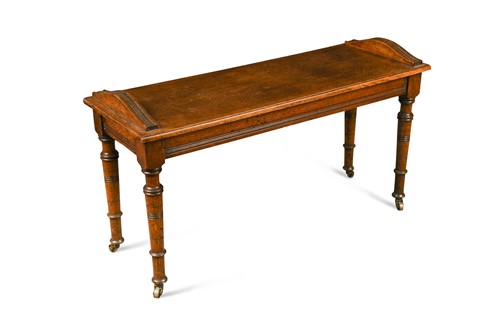 Lot 496 - A 19th century oak window seat by Lamb of Manchester