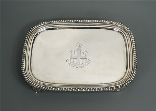 Lot 585 - A George III silver dressing table tray