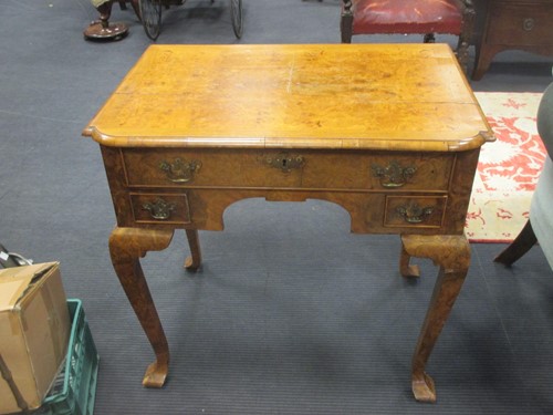 Lot 444 - An 18th century walnut lowboy, 77cm x 77cm x 52cm