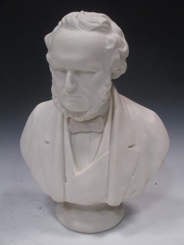 Lot 259 - A Parianware bust of the Earl of Derby