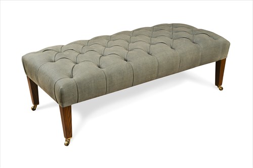 Lot 598 - A large George Smith modern button upholstered stool