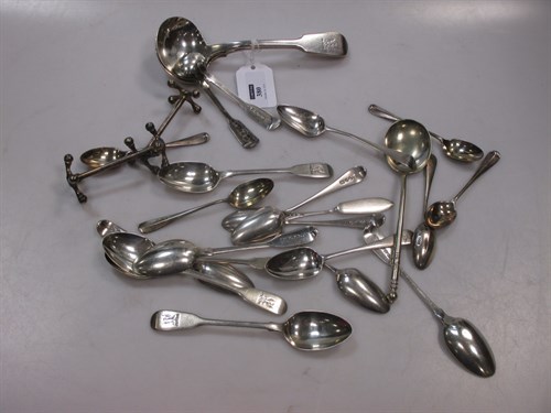 Lot 380 - A collection of silver flatware, together with...
