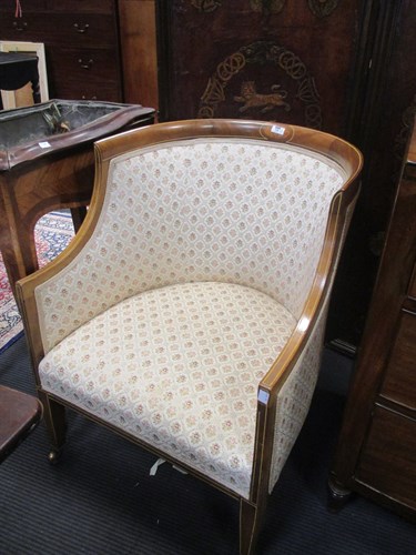 Lot 538 - A pair of Edwardian finely upholstered "tub"...
