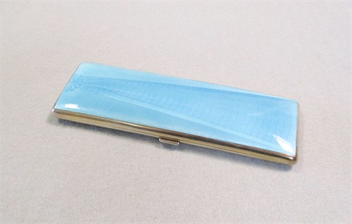 Lot 325 - An Edward VIII silver and enamel Art Deco cigar case