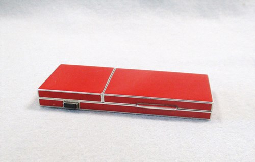 Lot 327 - A George V silver and enamel travelling compact and clock