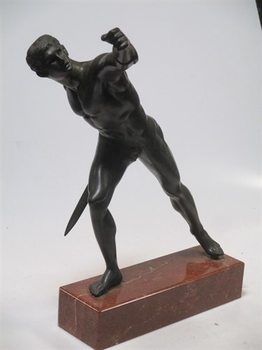 Lot 286 - After the antique, a bronze figure of a...
