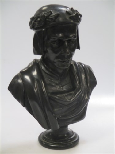 Lot 284 - A Bronze bust of a nobleman with laurel crown...