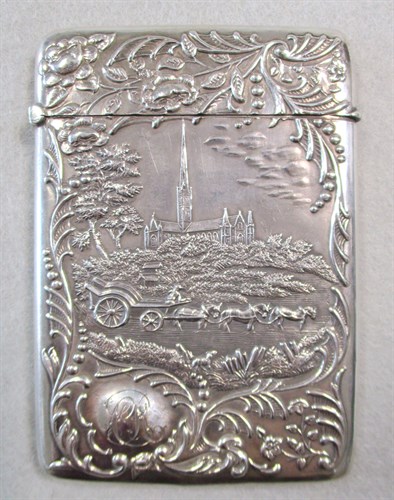 Lot 350 - An Edward VII silver 'Castle Top' card case
