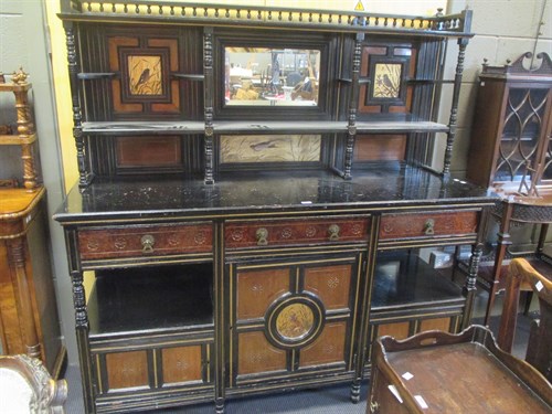 Lot 387 - An Aesthetic period sideboard with painted...