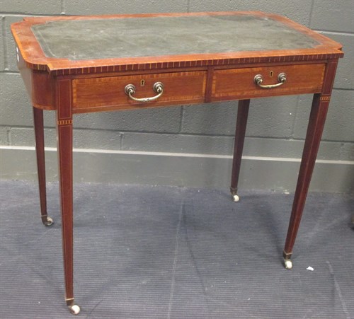 Lot 583 - An Edwardian writing table 76 x 92 x 50cm