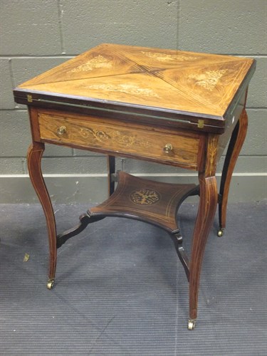 Lot 540 - A Maple & Co mahogany and marquetry envelope...