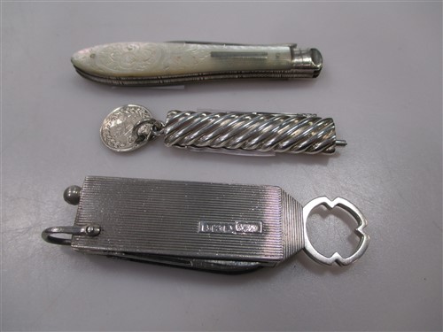 Lot 229 - A trio of unusual pocket knives, the first in...