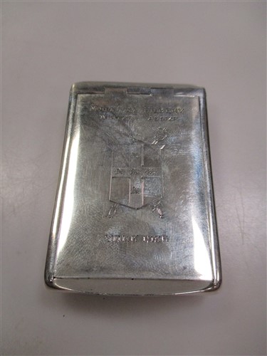 Lot 222 - A small silver snuff box engraved with the...