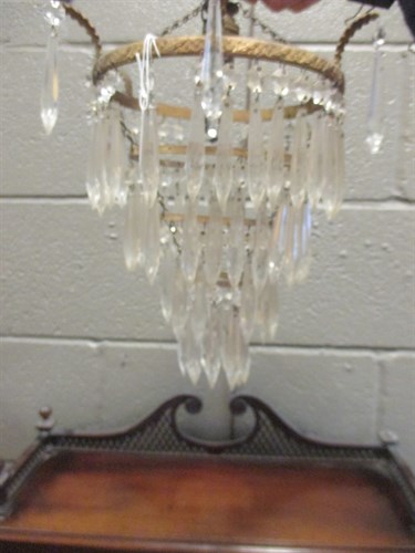 Lot 680 - A pair of 1930's four tier small glass...