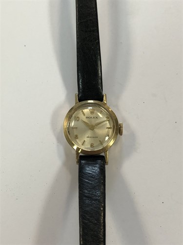 Lot 462 - Rolex - A lady's 9ct gold Precision wristwatch