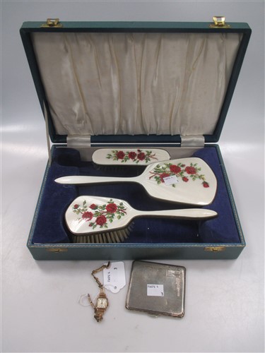 Lot 232 - A lady's 18ct gold 'Berta' watch on a rolled...