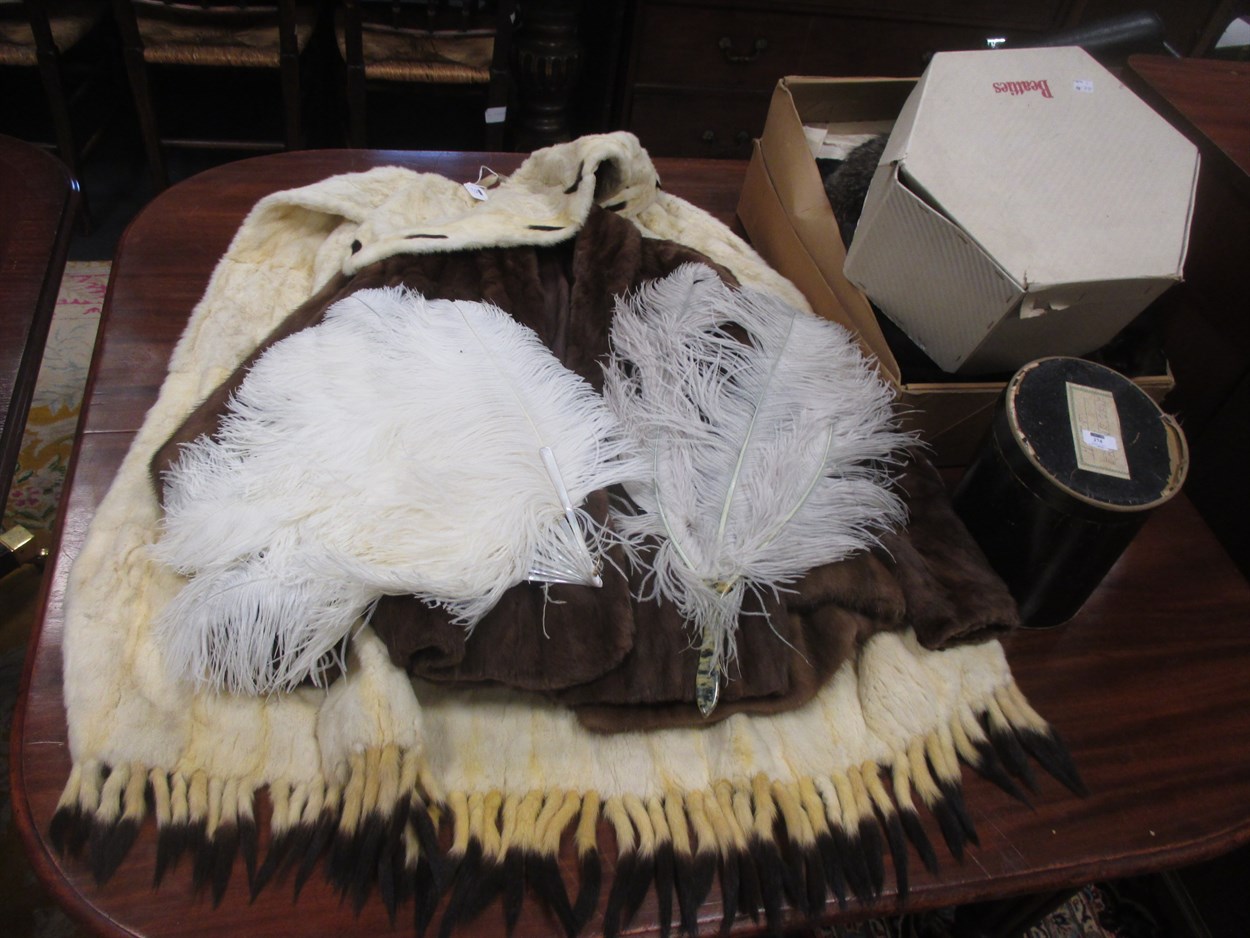 Lot 274 - A 1920's ladies white fur cape, two fur...