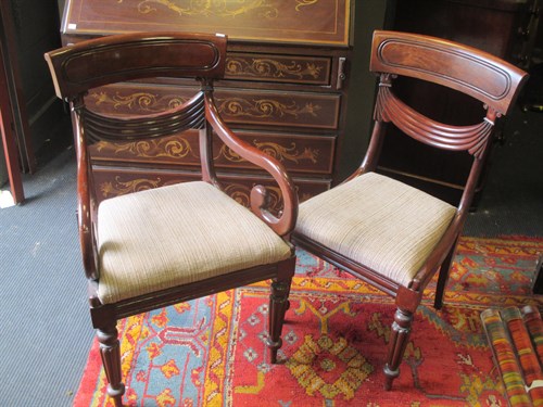 Lot 642 - A set of Six William IV mahogany dining chairs...