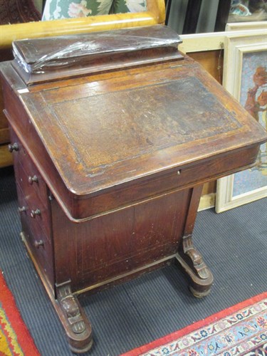 Lot 564 - A late Victorian walnut Davenport desk, 53cm