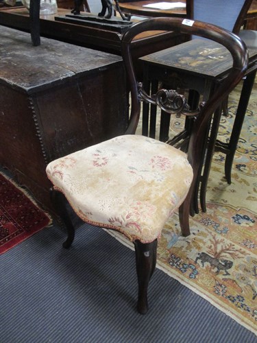 Lot 560 - A pair of Victorian rosewood balloon back...
