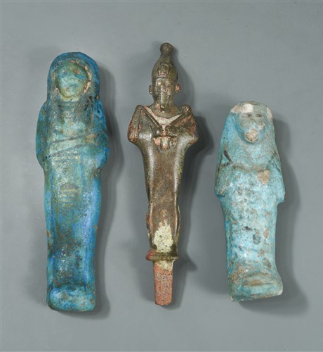 Lot 284 - Two Egyptian blue glazed composite shaptis, Third period (1069-715 BC)