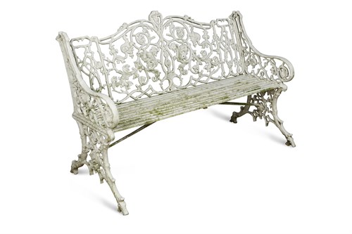 Lot 588 - A 19th century Coalbrookdale style cast iron garden bench