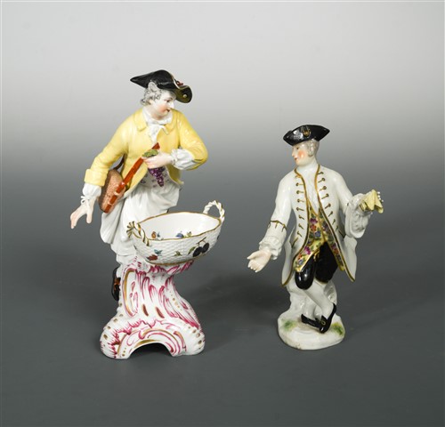 Lot 18 - A pair of Berlin figural salts