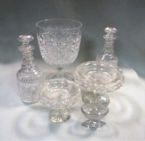 Lot 11 - Two cut glass decanters