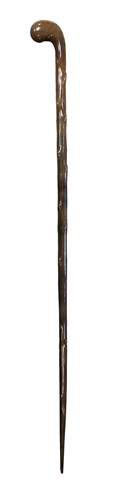 Lot 288 - A late 19th or early 20th century Rhinoceros horn walking cane