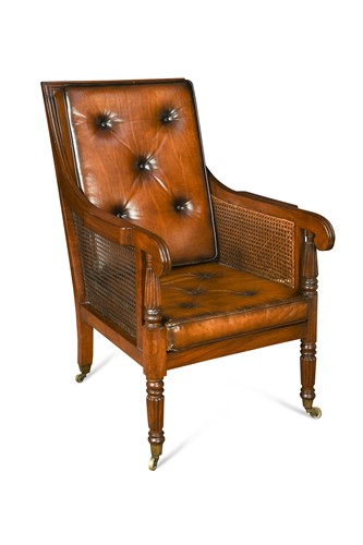 Lot 302 - A Regency style mahogany library chair, late 19th century