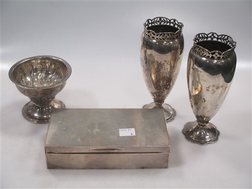 Lot 255 - A pair of silver vases