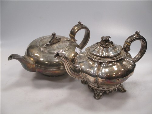 Lot 263 - Two George IV silver teapots