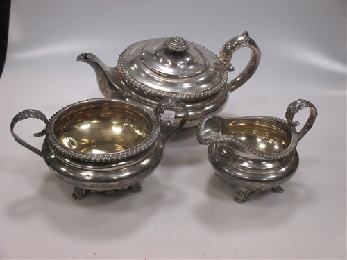 Lot 268 - A 19th century silver three piece tea set