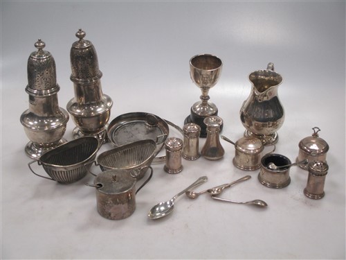 Lot 246 - A collection of silver miniature condiments
