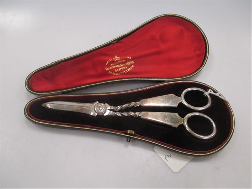 Lot 245 - A pair of silver grape shears