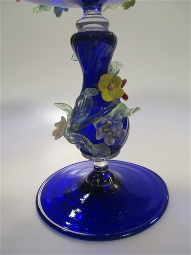 Lot 20 - A set of four Murano blue glass comports