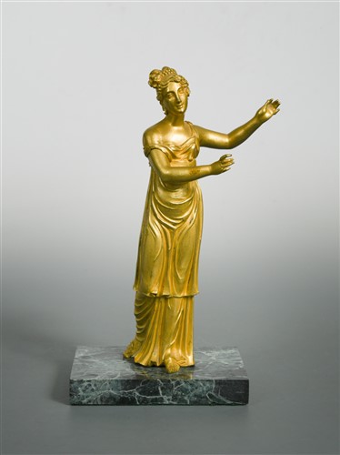 Lot 327 - A late 19th century gilt bronze figure of a Classical maiden