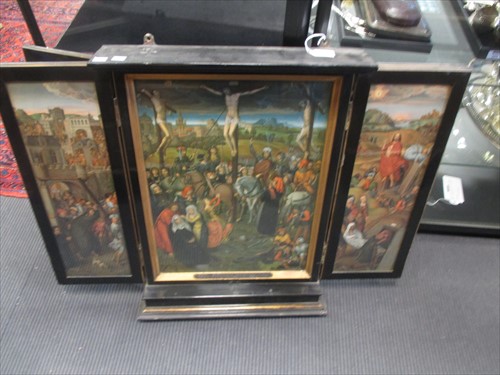 Lot 146 - A folding lithographic altar piece after...