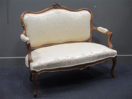 Lot 470 - A Victorian walnut settee in the Louis XV...