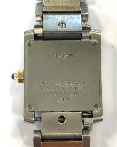 Lot 475 - Cartier - A lady's bi-metal Tank Francaise wristwatch