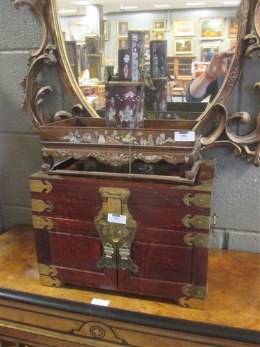 Lot 159 - A hardwood mother of pearl inlaid tray, late...