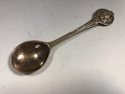 Lot 96 - A George V silver conserve spoon by Omar Ramsden