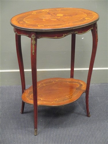 Lot 463 - A marquetry and gilt mounted two tier...