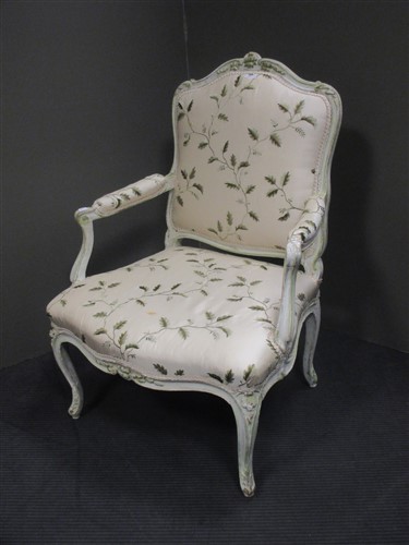 Lot 382 - A French painted frame open armchair