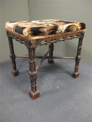 Lot 429 - A modern cluster column lay stool, in 18th...