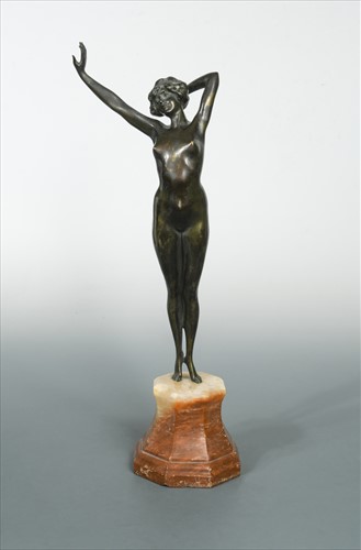 Lot 63 - Attributed to Paul Phillippe, Awakening, an Art Deco bronze figure, circa 1925