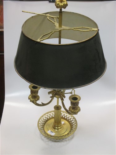 Lot 152 - A gilt brass boullotte lamp