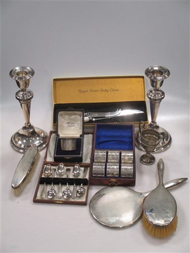 Lot 239 - Small case of mixed silver and plate